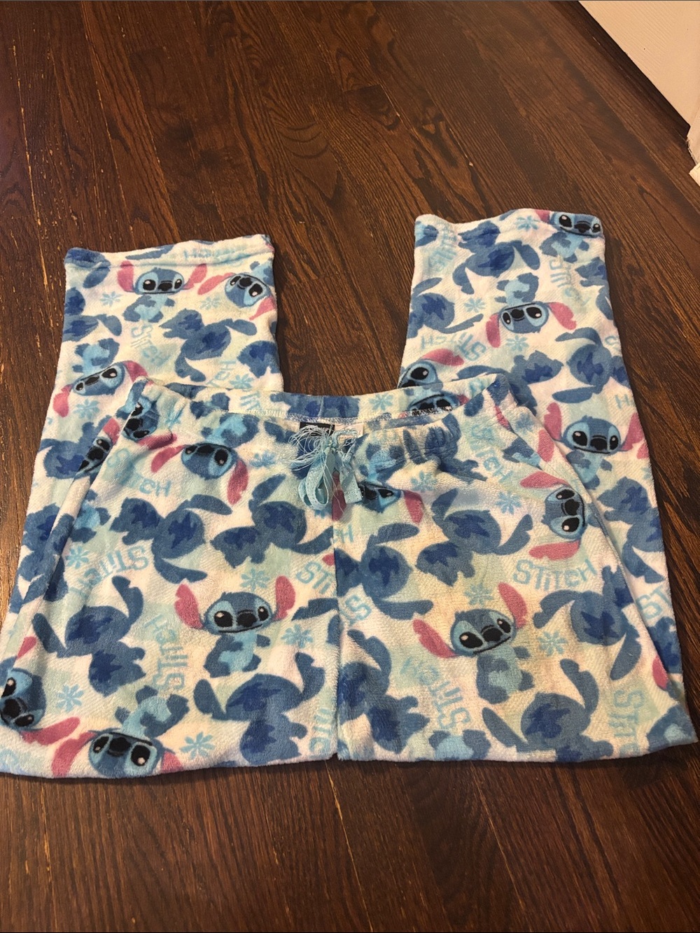 Disney Stitch Fleece Pajama Pants in Blue and Pink